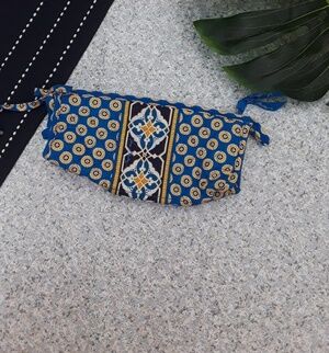 Vera Bradley| Small Makeup Bag Blue Floral Zipper